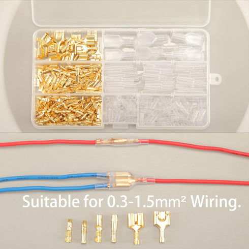 320pcs Double Bullet Wire Connectors, 3.9mm 3.5mm Male and Female Bullet Terminal Connectors with Insulation Sleeve, Crimp Terminal Automotive Ele...