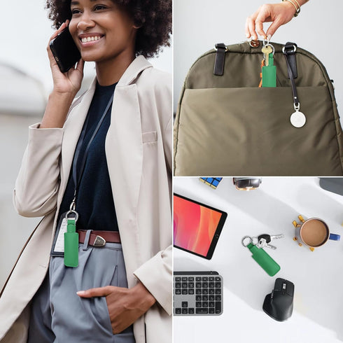 Microfiber Leather USB Flash Drive Case - Anti Lost USB Flash Drive Holder Protective Cover with Keychain, Small Portable Storage Carrying Case fo...