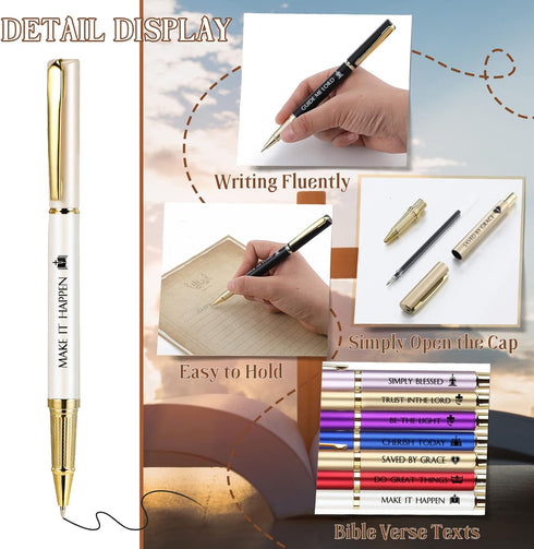 20 Pcs Christian Pen Bible Verse Pen Gifts for Men Women Church Welcome Pen Inspirational Black Ink Ballpoint Pen Bulk Clergy Appreciation Gift Pa...