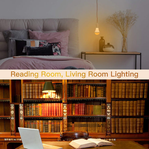 2 Pack LED Amber Light Bulbs,7W A19 1800K Warm Light Bulbs for Sleep Light Bulb,Blue Light Blocking Light Bulbs 60 Watt Equivalent for Healthy Sle...