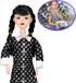 Girls Black Dolls, 11.5'' Toys Long Sleeve Dots Black Hair & Black Shoe, Birthday for Girls Fans Kids...