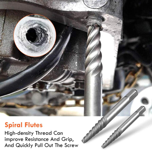 5Pcs Screw Extractor Set Spiral Flute Bolt Extractor Set Cr-MO Easy Out Bolt Extractor Set for Removing Stripped Screws and Broken Bolts...