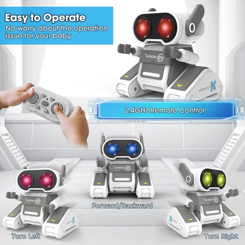 Robot Toys for Kids, 2.4Ghz Remote Control Robot Toys with Auto-Demonstration, Dance Moves, Music and LED Eyes, RC Robot Toys Gift for 3-12 Year T...