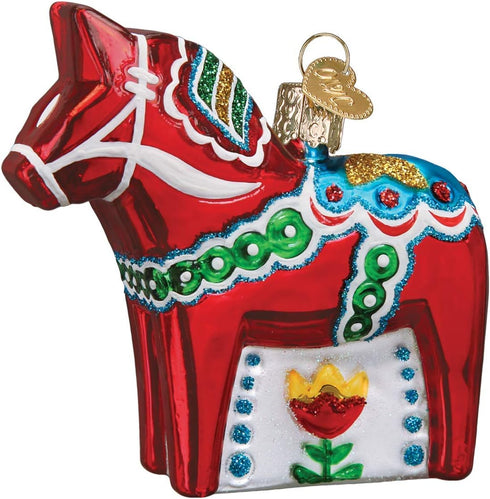 Old World Christmas Swedish Dala Horse Glass Blown Ornaments for Christmas Tree...