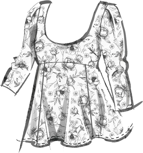 McCall's Women's Fit and Flare Tops Sewing Pattern Packet, Design Code M8387, Sizes 30W-32W-34W-36W-38W...