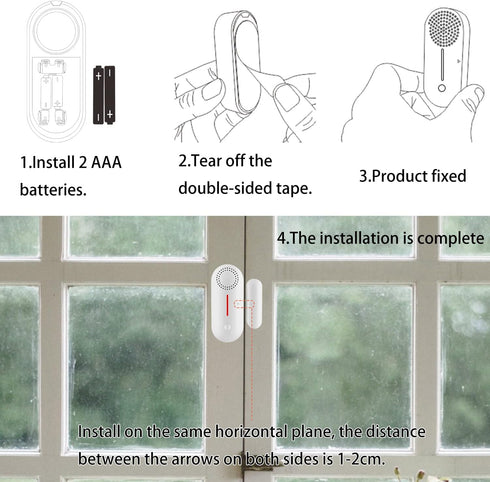 WiFi Door Window Sensor Alarm: WiFi Door Sensor with App Alerts, 120 dB Siren,Timed Arming and Disarming, Pool Alarm for Kids Safety, Window Alarm...
