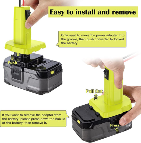 Power Wheels Adapter for Ryobi 18V Battery Adapter Power Wheels Battery Converter Kit with Fuse & Switch and Wire Harness Connector 12AWG Wire for...