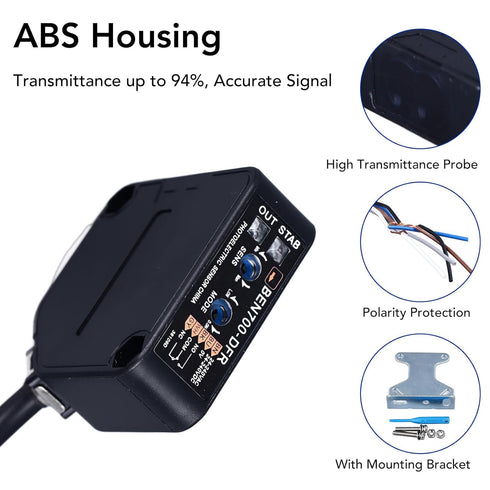 Photoelectric Switch - Photoelectric Beam Sensor Dusk to Dawn Sensor, High Accuracy Diffuse Reflection Infrared Proximity Switch...