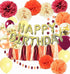 Fall Birthday Party Decorations/Burgundy Gold Orange Thanksgiving Birthday HAPPY BIRTHDAY Balloons Pumpkin Orange Autumn Fall Party Decorations...