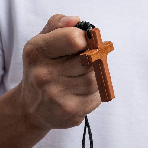 Intercession Wood Cross Crucifix on Cord (2.75 Inches)...