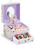 RR ROUND RICH DESIGN Kids Musical Jewelry Box for Girls with Drawer and Jewelry Set with Brave Unicorn - Beautiful Dream Tune Purple...