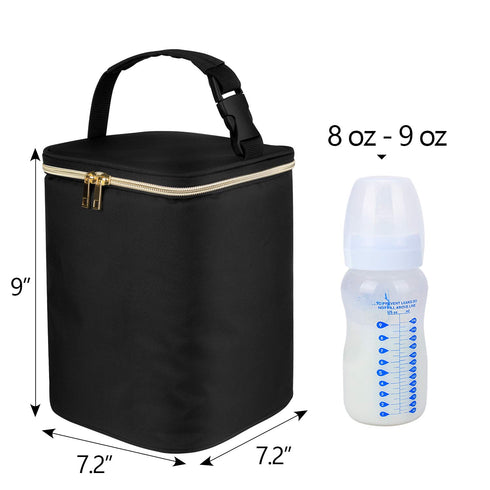 Teamoy Breastmilk Cooler Bag, Baby Bottles Bag for up to 4 Large 9 Ounce Bottles, Perfect for Working Mom Mother, (Bag ONLY), Black...