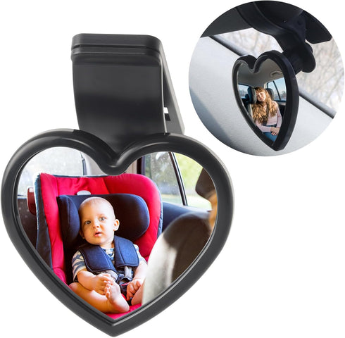 Baby Car Mirror Rear Facing,Convex Rear View Baby Mirrors for Cars,Automotive Interior 360 Degrees Adjustable Love Mirrors to See Rear Kids,Babies...