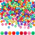 SUNNYCLUE 1000Pcs Mixed Pony Beads Bulk Opaque Pony Beads 6x8mm Plastic Craft Beads Red White Blue Pink Yellow Pony Beads Mixed Color Beads Set fo...