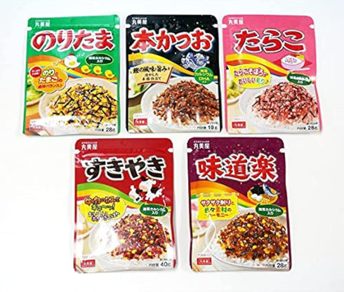 Marumiya Furikake Japanese Rice Seasonings 5 packs (5.04oz) noritama,sukiyaki,okaka(bonito),tarako?cod roe)...