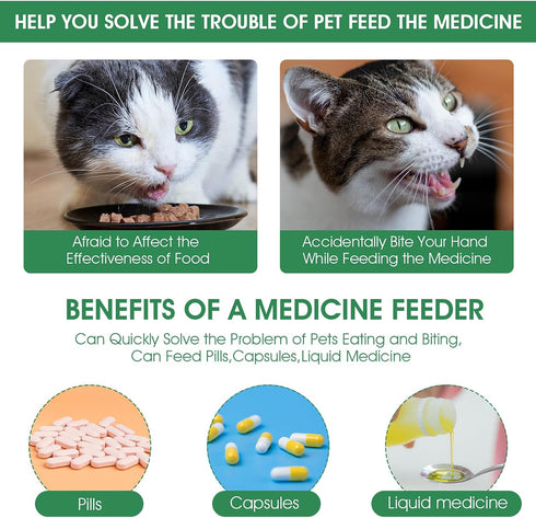 2 Pieces Pill Popper for Cats, Pet Pill Shooter Pill Poppers for Dogs Cat Pill Popper Dog Pill Shooter Pet Pill Dispenser Feeding Tool for Dogs Ca...