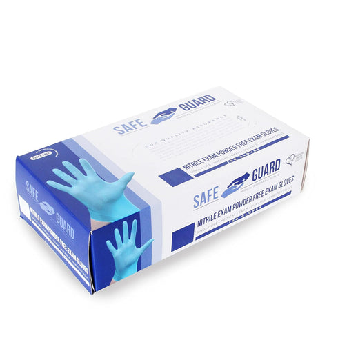 Safeguard Nitrile Disposable Gloves, Powder Free, Food Grade Gloves, Latex Free, 100 Pc, Medium...