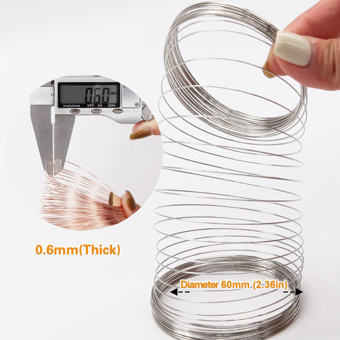 EuTengHao Jewelry Wire Memory Beading Wire Stainless Steel Craft Wire for Jewelry Making Supplies Necklace Bracelet Ring Earring Crafts DIY Jewelr...