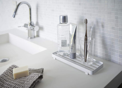 Yamazaki Home Tower bathroom trays, One Size, White...