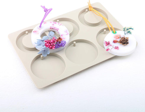 EUPNHY 2pcs Silicone Wax Sachet Molds Scented Wax Tablets Molds-Including 3pcs 40 inches Rawhide Rope and 60pcs Bails. (Combination 01)...
