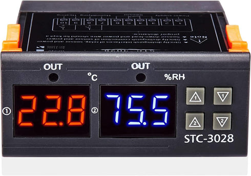 STC-3028 DC24V All-Purpose Temperature and Humidity Controller with Dual Displays and Dual Relay Outputs...
