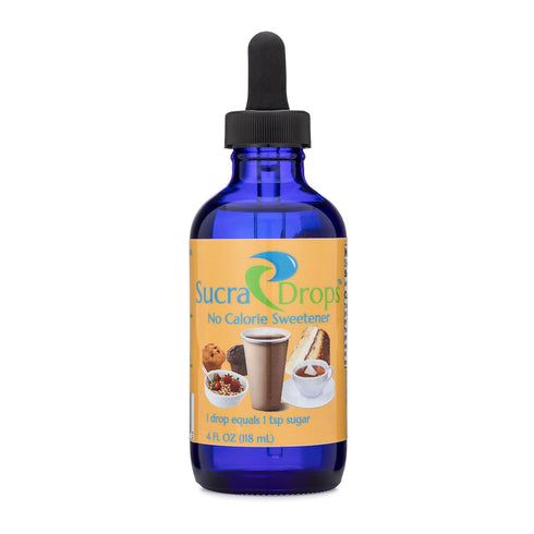 SucraDrops 4 oz Bottle of Premium Liquid Sucralose Sweetener, 1,180 Servings x 2 drops per serving size, totaling 2,360 drops...