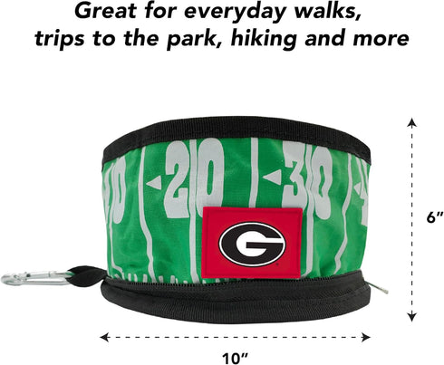 NCAA GEORGIA BULLDOGS Collapsible Dog Travel Bowl, Food and Water Bowl for Dogs & Cats. Best Portable & Lightweight Leak-Proof Pet Bowl for Travel...