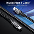 240W Thunderbolt 4 Cable 3ft, USB C Thunderbolt 4 Cable Monitor Cable Supports 40Gbps Data Transfer and Single 8K/Dual 4K Video Compatible with Th...