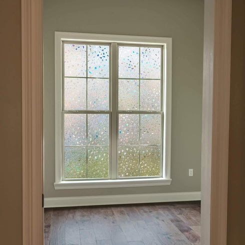 LEMON CLOUD Decorative Window Film, Stained Window Privacy Film, Frosted Glass Static Cling for Glass Door Home, 3D Rubble Design (17.5 x 78.7 Inc...