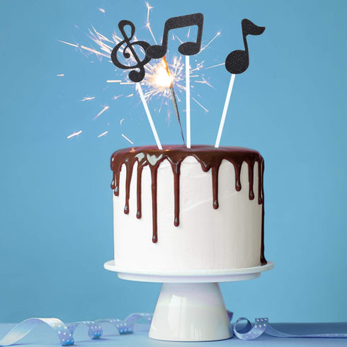 48 Pieces Music Note Cupcake Toppers and Wrappers Musical Symbol Lace Cupcake Liners Paper Baking Cup and Food Picks Toothpicks for Birthday Cake ...