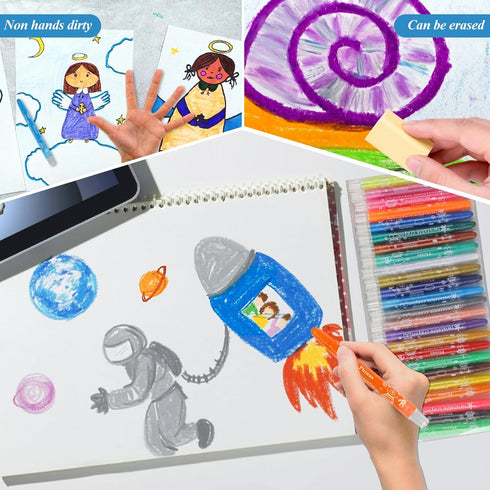 Phinus 24 Colors Twistable Crayons, Washable Twist Crayons, Smooth Texture Crayons for Kids, Easy To Clean Kids Crayons for Coloring, DIY Craft Pr...