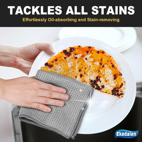 Waffle Weave Microfiber Cleaning Cloth for Dusting Absorbent Towel Quick Drying Dust Rags for Car Interior Wash Auto Detailing Household Kitchen, ...