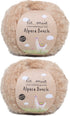 2 Skein La Mia Alpaca Boucle,%80 Alpaca%15 Wool%5 Polyamide Yarn for Knitting and Crocheting 50 gr (1.76 oz) / 140 m (153 yards), Beige - L308......