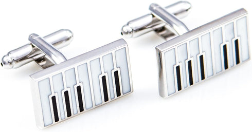 Piano Keys Pair Cufflinks in a Presentation Gift Box & Polishing Cloth...