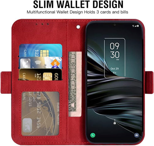 Asuwish Compatible with TCL 20XE 5087Z Wallet Case and Tempered Glass Screen Protector Lanyard Leather Flip Card Holder Stand Cell Accessories Pho...
