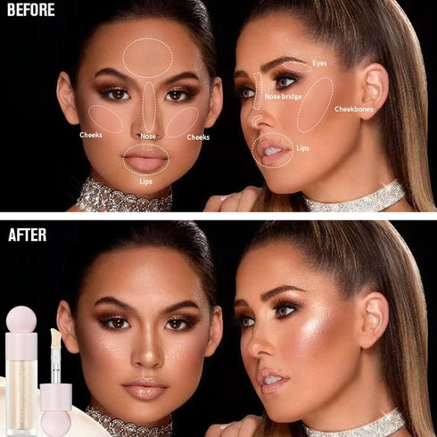 Liquid Highlighter Stick,Natural Face Luminizer Stick,Long Lasting Face Illuminator Highlight Stick,Waterproof Face Shimmer Stick,01...