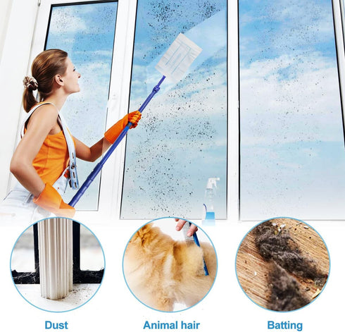 40 Pack Duster Refills, Heavy Duty Duster Refills with 1 Handle, Duster Replacement Refills for Dusting Electronics, Dusting Furniture, Blinds, Ce...