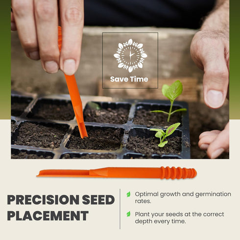 Dibby Seed Sowing Garden Tool Dibber Planter Transplanter – Sow Seeds at The Right Depth – Easily Transplant Delicate Seedlings (Little Dibby) Blu...