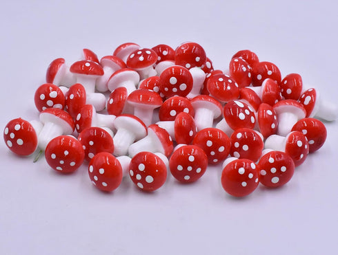 50Pcs Mini Mushroom Miniatures Artificial Garden Fairy Bonsai Plant Pot Resin Craft Decoration for Home DIY Micro Landscape Home Party Decoration ...