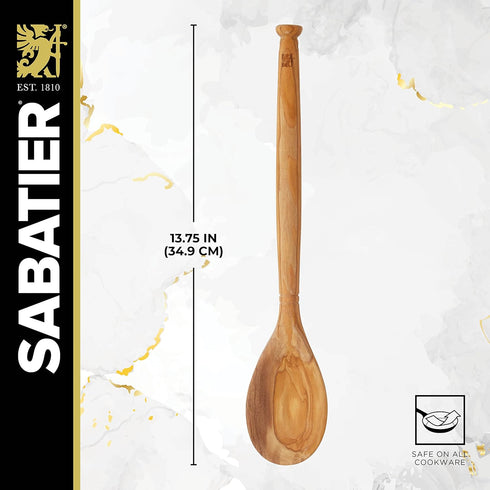 Sabatier Olivewood All-Purpose Spoon, Perfect for stirring, mixing, basting, or serving. 14-Inch...