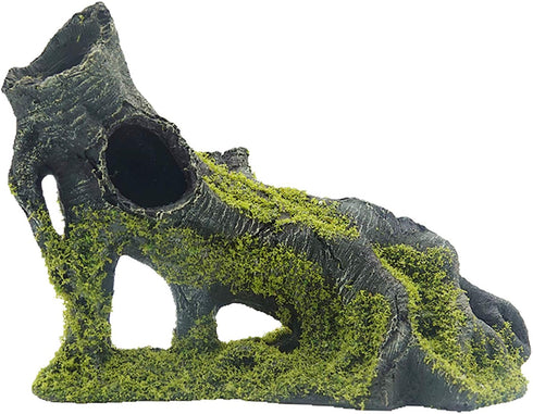 Aquarium Artificial Tree Hole Resin Aquarium Ornament, Resin Tree Stump Branch for Reptile Habitat Decoration, Tree Trunk Fish Tank Decoration Aqu...