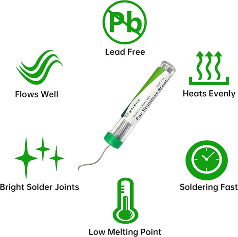 New Formula Lead Free Rosin Core Solder Wire for Stainless Steel,Al,Zn,Fe,Cu etc..(1.4oz/2pack)...