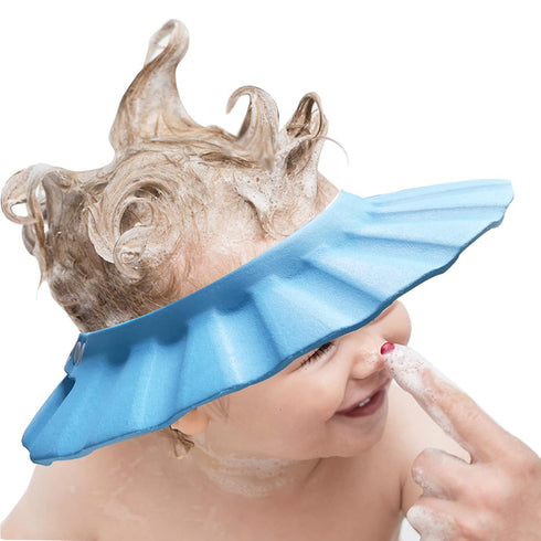 Baby Shower Cap Soft Adjustable Baby Bath Head Cap Visor for Washing Hair Shower Bathing Protection Bath Cap for Toddler, Baby, Kids, Children (Bl...