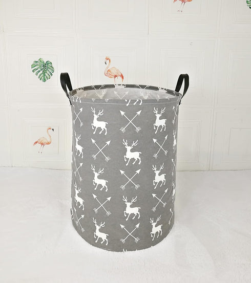 19.7 Inch Round Kids Laundry Clothes Hamper Laundry Basket with Handles,Baby Toys Storage Organizer Bins Laundry Gift Basket for Boys and Girls Ro...