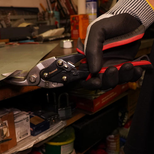 Proferred T02002 Aviation Snips, TPR Grip, Left Cut, Red/Black...