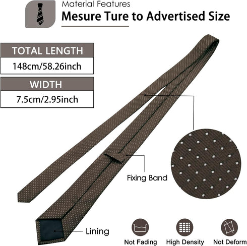 Mantieqingway Ties For Men 2.95" Classic Dot Satin Neckties Casual Business Mens Tie for Daily Dress, College, Party...