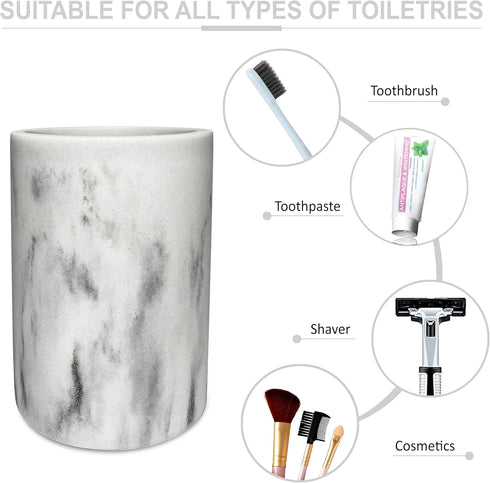 Santorini Resin Bathroom Tumbler - Decorative Toothbrush Holder Cup for Bathroom Vanity Organizer and Countertop Decor...