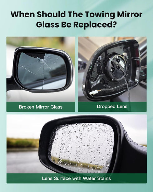 SCITOO Left Side Mirror Glass Replacement for 1999-2016 for Ford F-250 F-350 F-450 F-550 Super Duty 2000-2005 for Ford Excursion Manual Towing Mir...