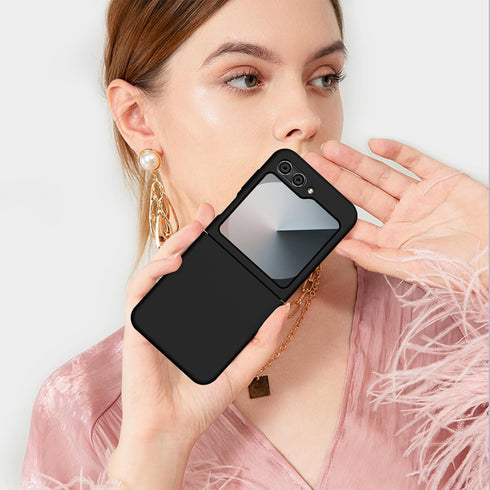 Z Flip 6 Liquid Silicone Case for Samsung Galaxy Z Flip6 5G, Slim Case for Women, Soft Gel Rubber Ultra Thin Cases Silky Touch Anti-Scratch Shockp...