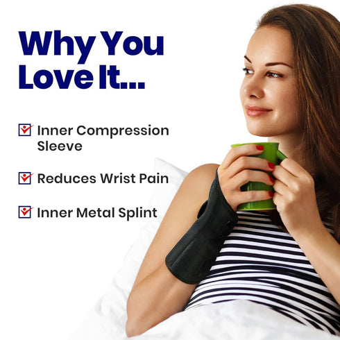 Carpal Tunnel Wrist Brace Night Support - Wrist Splint Arm Stabilizer & Hand Brace for Carpal Tunnel Syndrome Pain Relief Compression Sleeve for F...